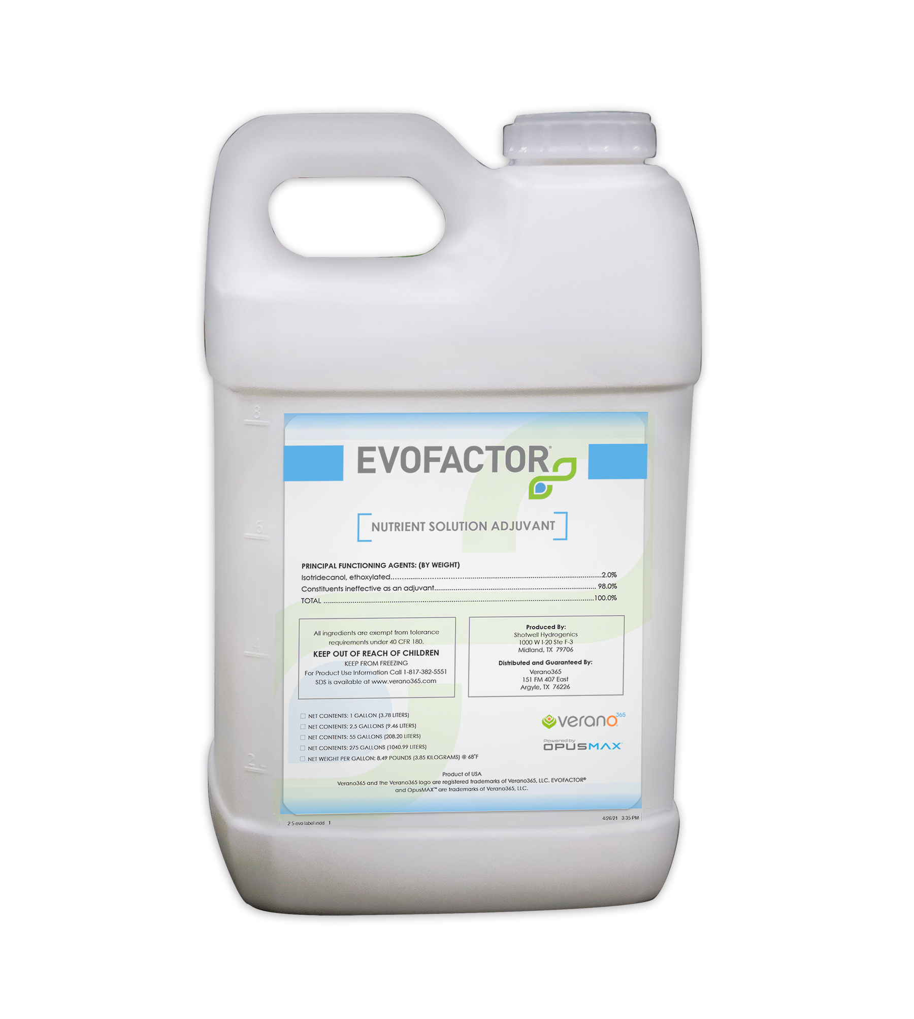Evofactor™ Adjuvant 2.5 Gallon Jug – 2 per case - Water Management